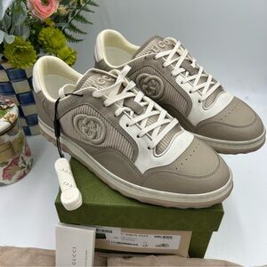 Men’s Gucci Mac 80 low top leather sneakers size 11 fits 11.5 US made in Italy